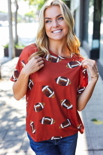 Game Day Auburn Football Print Knit Top-2024 Blow-Out Sale-Evelyns Fashion