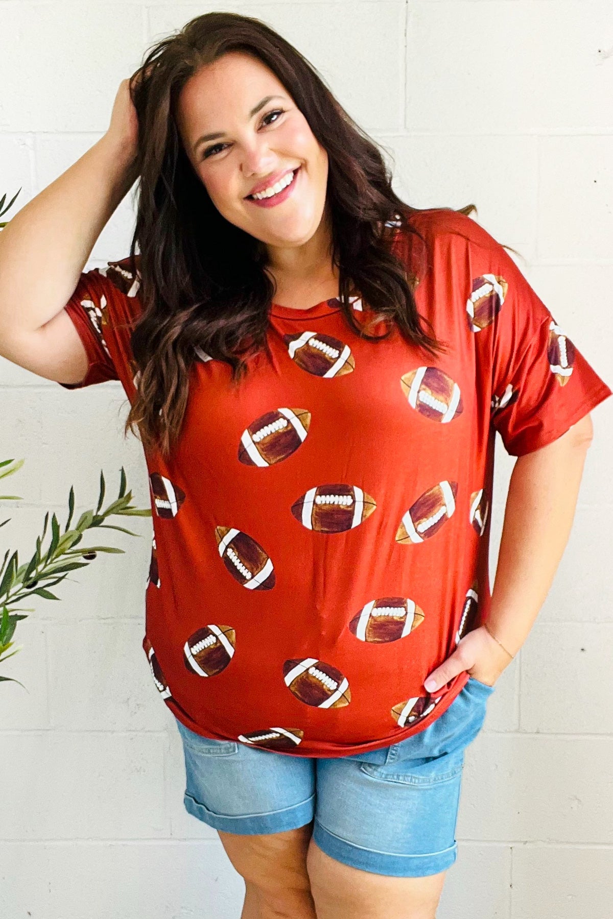 Game Day Auburn Football Print Knit Top-2024 Blow-Out Sale-Evelyns Fashion