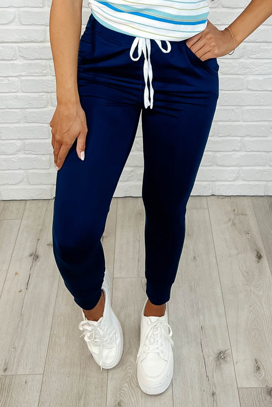 Giving the Run Around Joggers in Navy-Womens-Evelyns Fashion