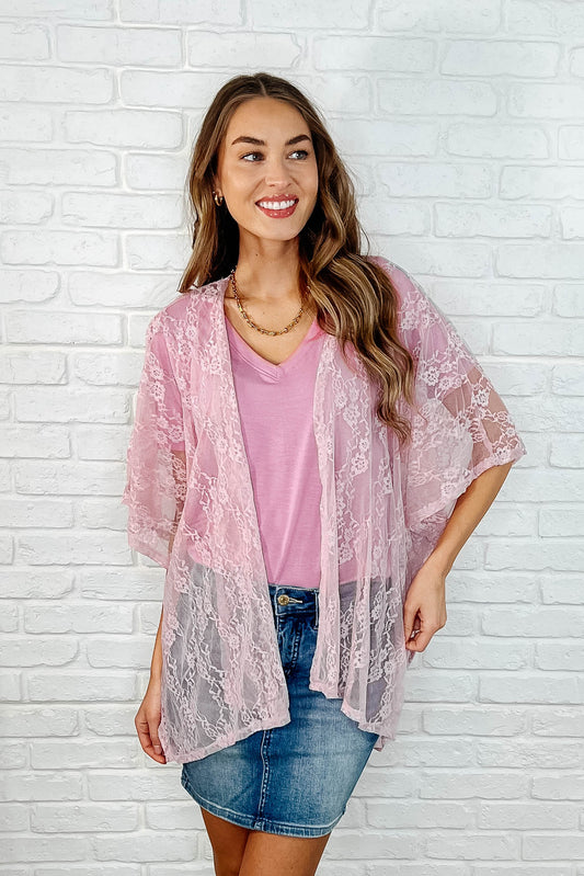 Good Days Ahead Lace Kimono In Mauve-Layers-Evelyns Fashion