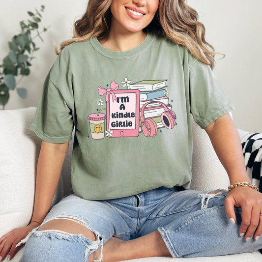 Green Graphic Tee - I'm a Kindle Girl-Womens-Evelyns Fashion