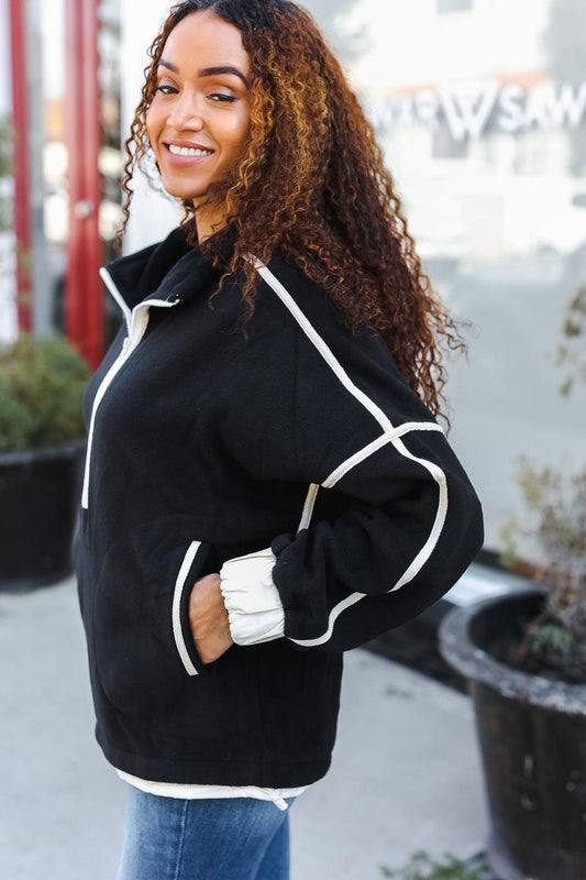 Half Zip Up Fleece-2024 Blow-Out Sale-Evelyns Fashion