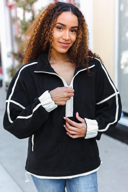 Half Zip Up Fleece-2024 Blow-Out Sale-Evelyns Fashion