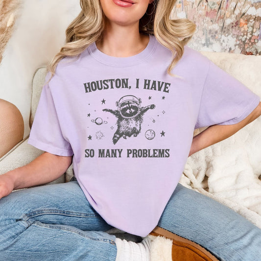 Houston I Have So Many Problems Graphic Tee-Womens-Evelyns Fashion