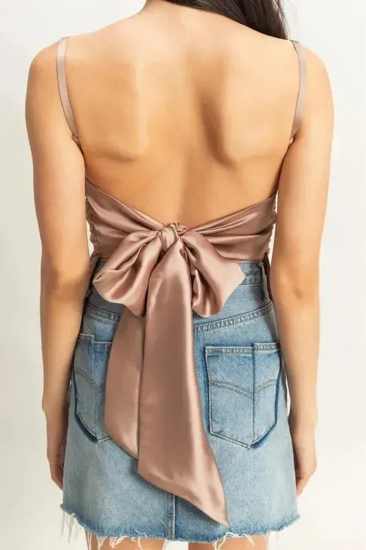 HYFVE Satin Tie Back Cami – Sleek, Flirty & Lightweight-Apparel & Accessories-Evelyns Fashion