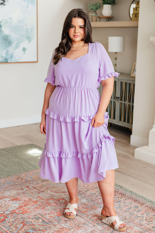In My Carefree Era Tiered Ruffled Dress – Flowy, Soft & Feminine-Dresses-Evelyns Fashion