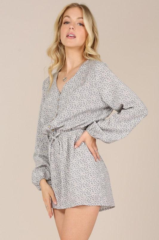 Long Sleeve Floral Jumpsuit-Jumpsuit-Evelyns Fashion