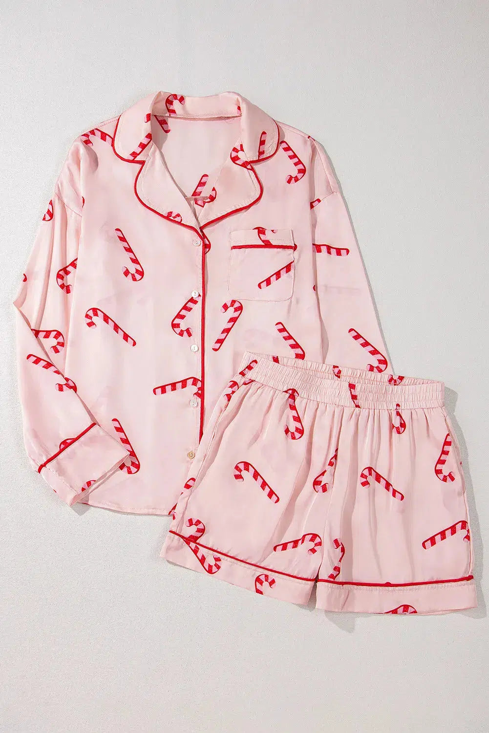 Long Sleeve Top and Shorts Lounge Set-Loungewear-Evelyns Fashion