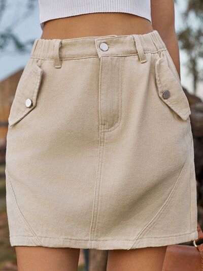 Mini Denim Skirt-Mini Skirts-Evelyns Fashion