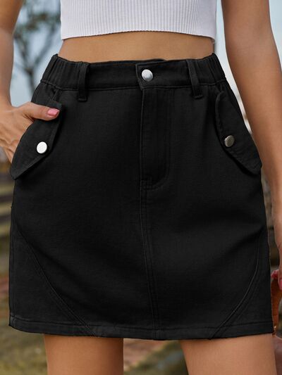 Mini Denim Skirt-Mini Skirts-Evelyns Fashion