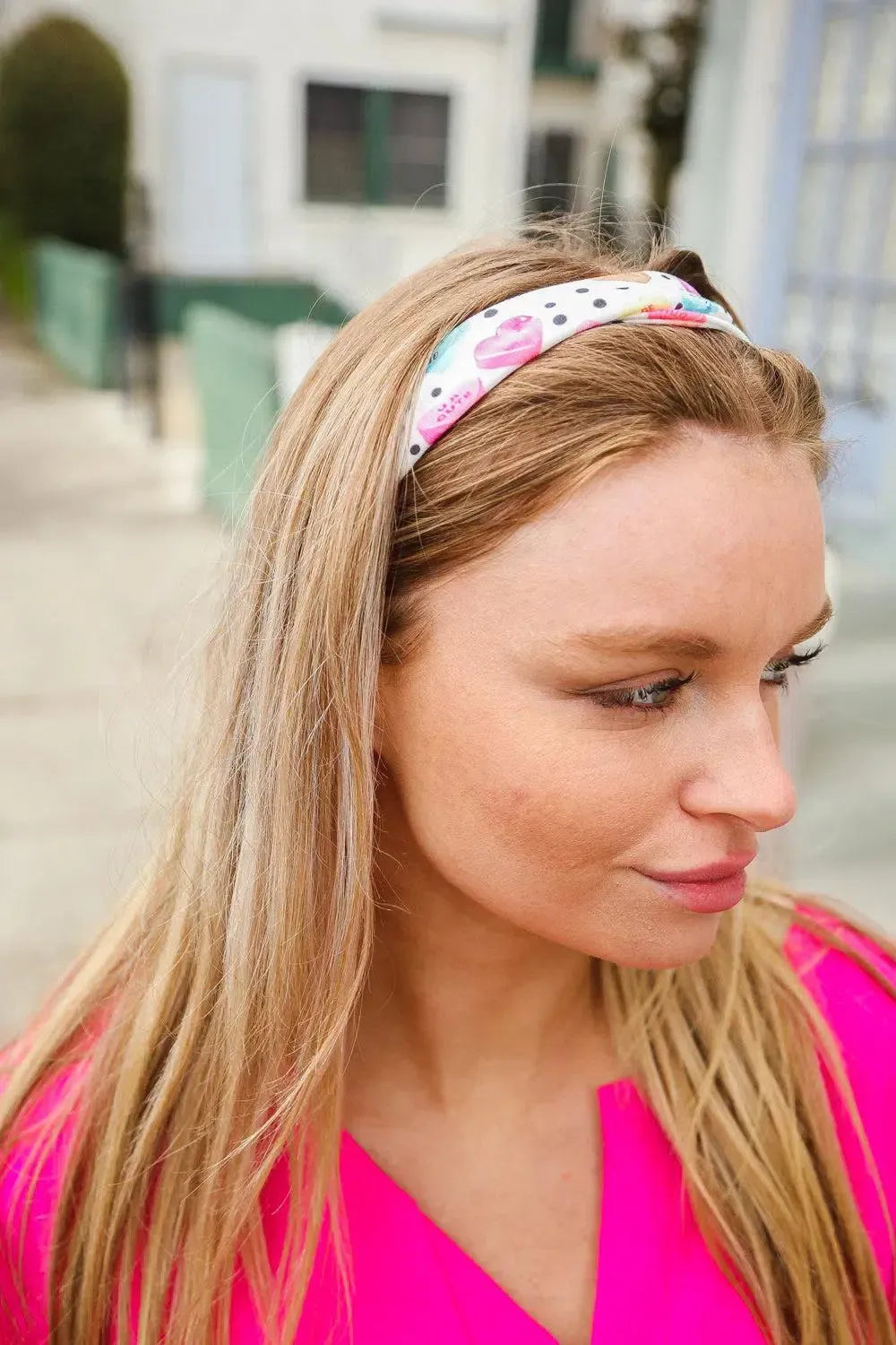 Multicolor Polka Dot & Heart Candy Twist Headband-accessor-Evelyns Fashion