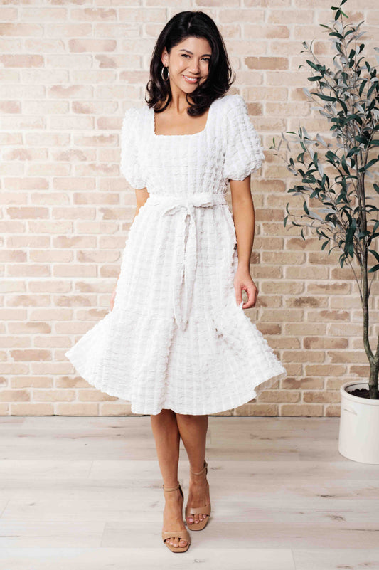 On Cloud Nine Bubble Midi Dress-Dresses-Evelyns Fashion