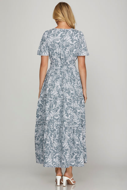 Pintuck Maxi Dress-Dress-Evelyns Fashion