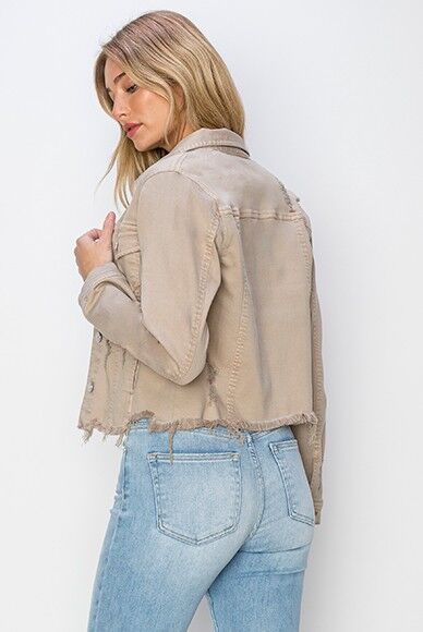 Plus Size Women's Denim Jacket-Evelyns Fashion