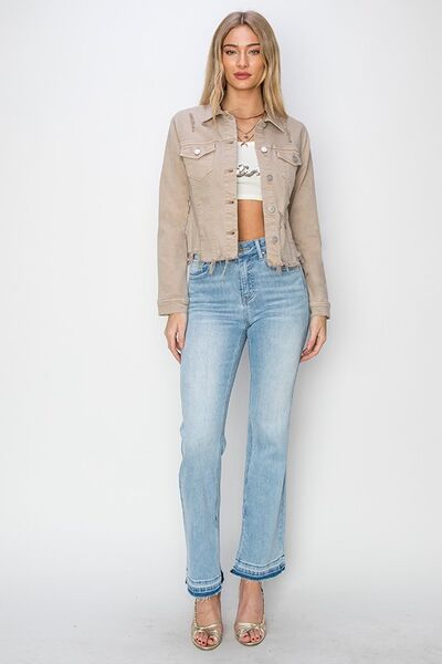 Plus Size Women's Denim Jacket-Evelyns Fashion