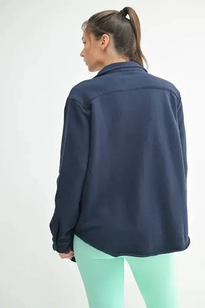 Raw Edge Cotton Shacket-Shackets-Evelyns Fashion