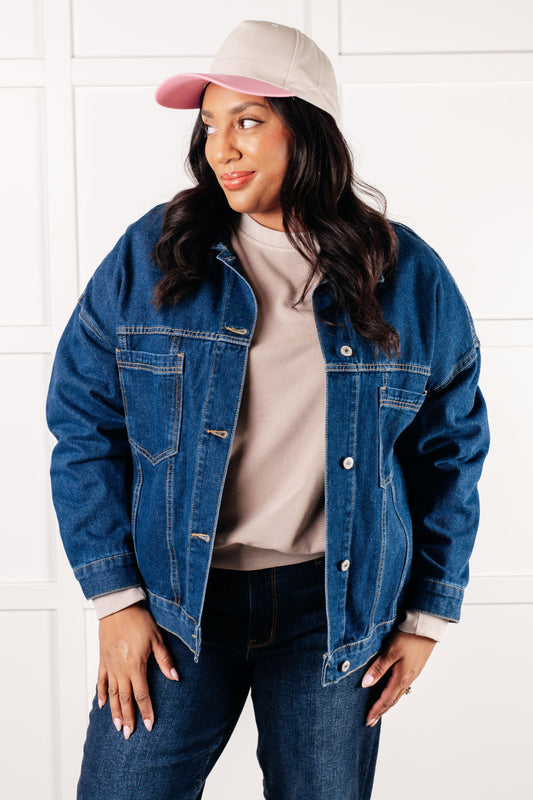 Relaxed Cool: Have We Met Oversized Denim Jacket-Denim-Evelyns Fashion