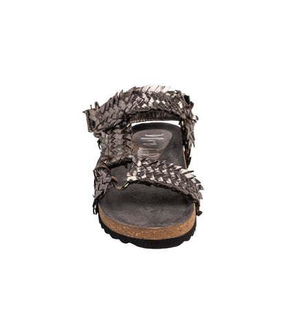River Dance Woven Sandal – Pewter, Sleek & Summer-Ready-Shoes-Evelyns Fashion