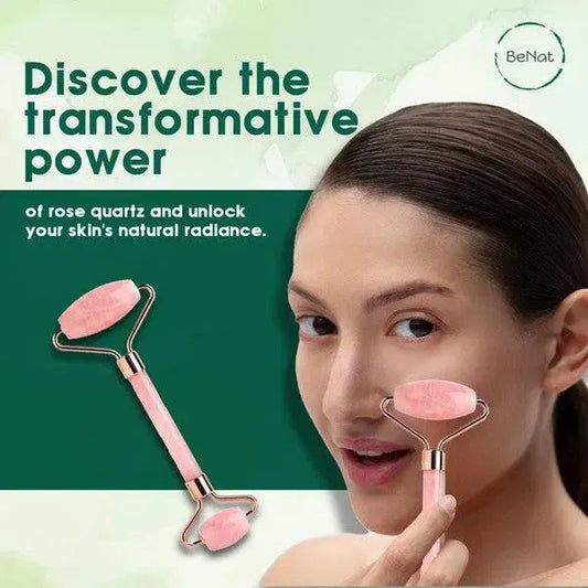 Rose Quartz Face Roller-beauty products-Evelyns Fashion
