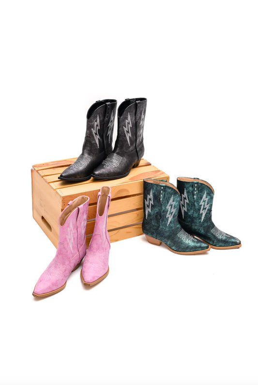 Shine Bright: Bowie Metallic Boot in Black for Statement Looks-Shoes-Evelyns Fashion