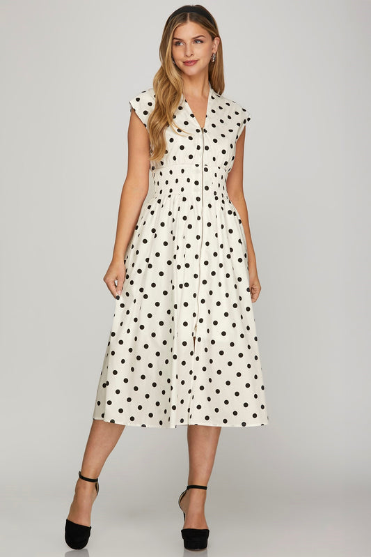 Short Sleeve Midi Dress-Dress-Evelyns Fashion