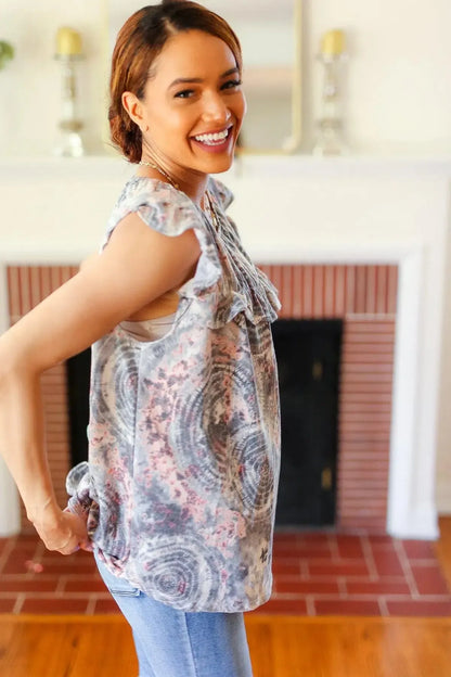Short Sleeve Tie Dye Top-2024 Blow-Out Sale-Evelyns Fashion