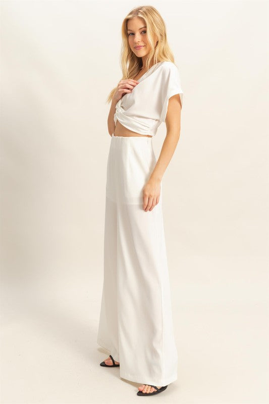 Short Sleeve Top and Pants Set-Short Top-Evelyns Fashion