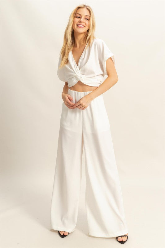 Short Sleeve Top and Pants Set-Short Top-Evelyns Fashion