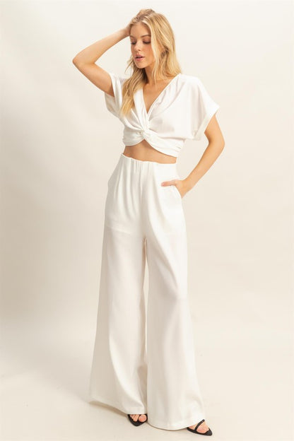 Short Sleeve Top and Pants Set-Short Top-Evelyns Fashion