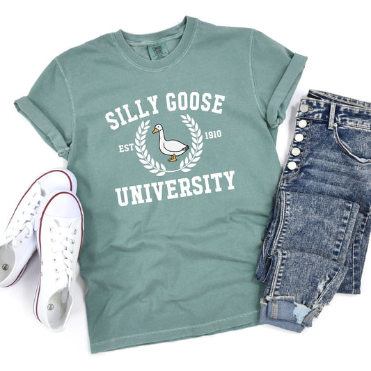 Silly Goose University Graphic Tee-Womens-Evelyns Fashion