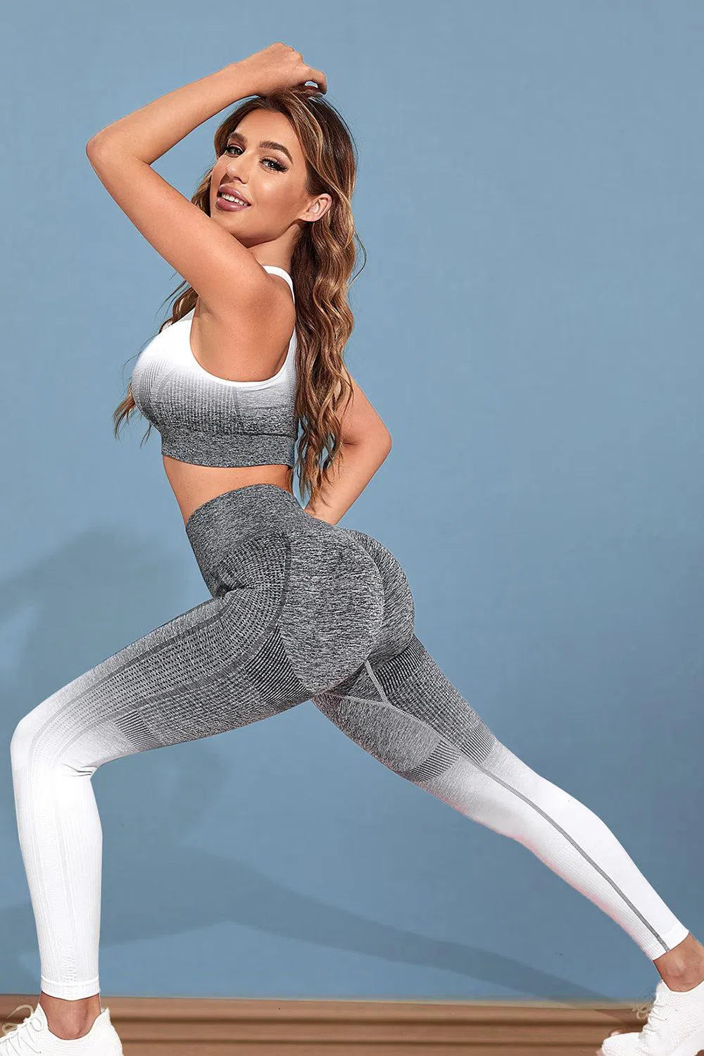 Sleek & Stylish: Gradient Sports Tank and Leggings Set-leggins-Evelyns Fashion