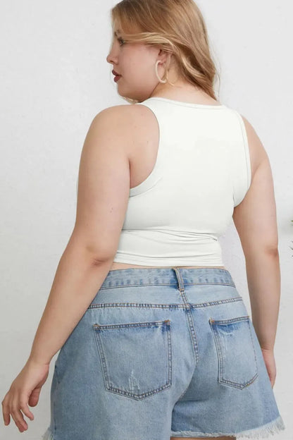 Slim Round Neck Tanks-Tank Tops-Evelyns Fashion