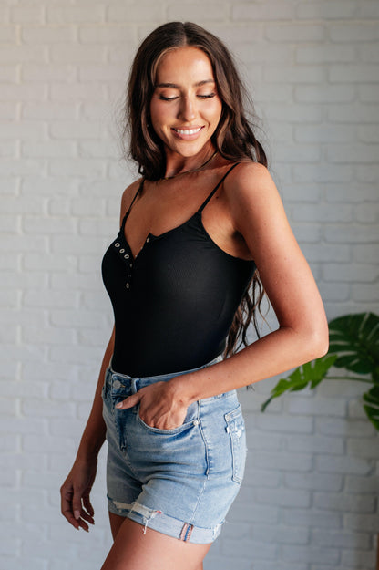 Snap It Up Spaghetti Strap Bodysuit-Bodysuits-Evelyns Fashion
