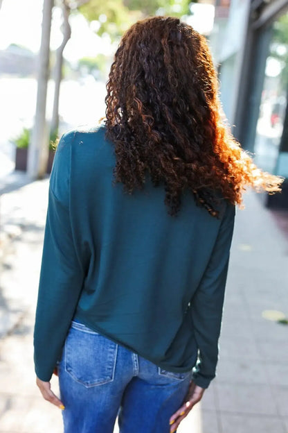 Sparkle & Cheer: Game Day Forest Green Sequin Football Terry Top-2024 Blow-Out Sale-Evelyns Fashion