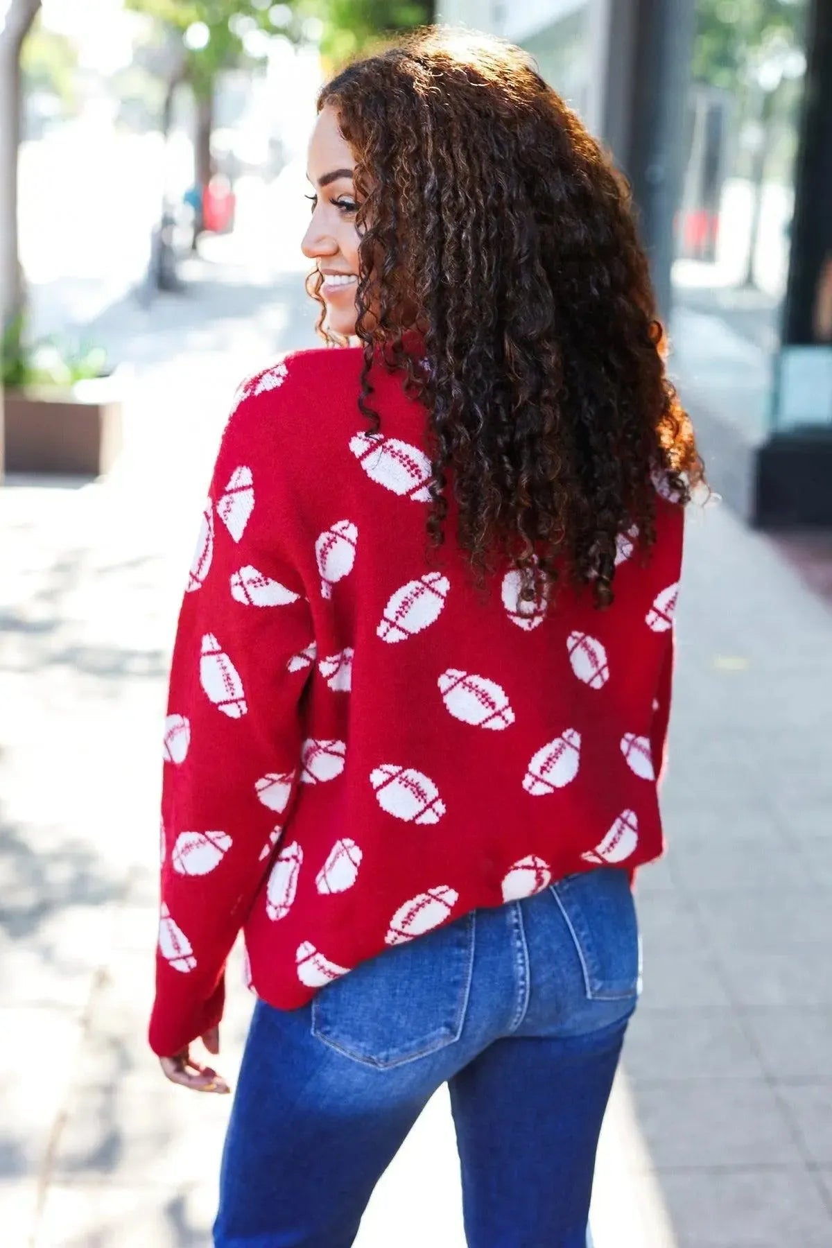 Stay Cozy: Game Day Jacquard Knit Sweater-2024 Blow-Out Sale-Evelyns Fashion