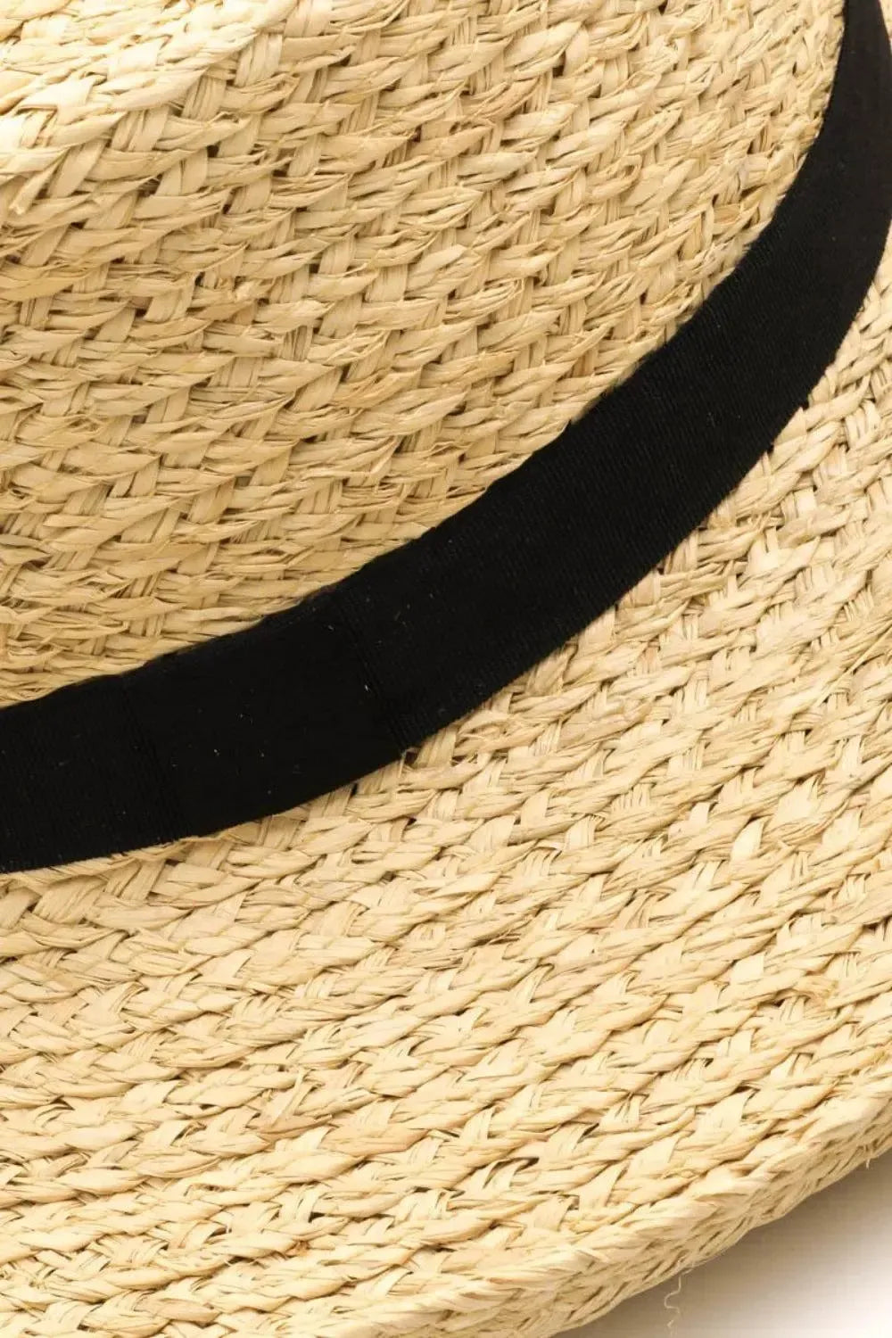 Stylish & Sun-Safe: Wide Brim Straw Weave Hat for Summer-Womens Hats-Evelyns Fashion