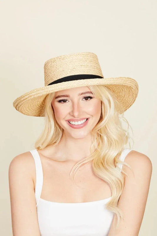 Stylish & Sun-Safe: Wide Brim Straw Weave Hat for Summer-Womens Hats-Evelyns Fashion