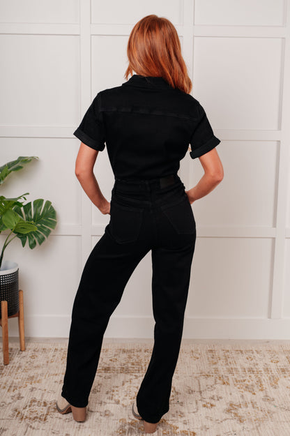 Tilda Control Top Denim Jumpsuit – Shaping, Sleek & All-Day Chic-jumpsuits-Evelyns Fashion