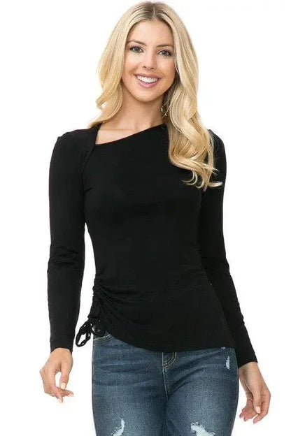 Timeless Comfort: Women's Knit Long Sleeve Top-long sleeve-Evelyns Fashion