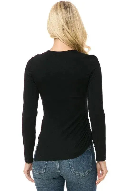 Timeless Comfort: Women's Knit Long Sleeve Top-long sleeve-Evelyns Fashion