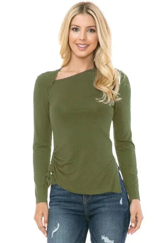 Timeless Comfort: Women's Knit Long Sleeve Top-long sleeve-Evelyns Fashion
