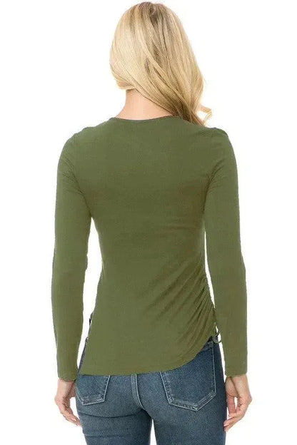 Timeless Comfort: Women's Knit Long Sleeve Top-long sleeve-Evelyns Fashion