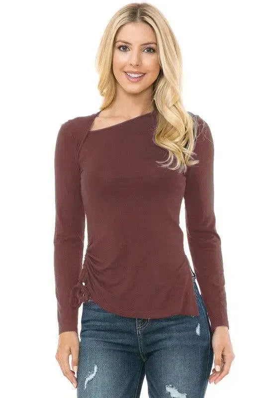 Timeless Comfort: Women's Knit Long Sleeve Top-long sleeve-Evelyns Fashion