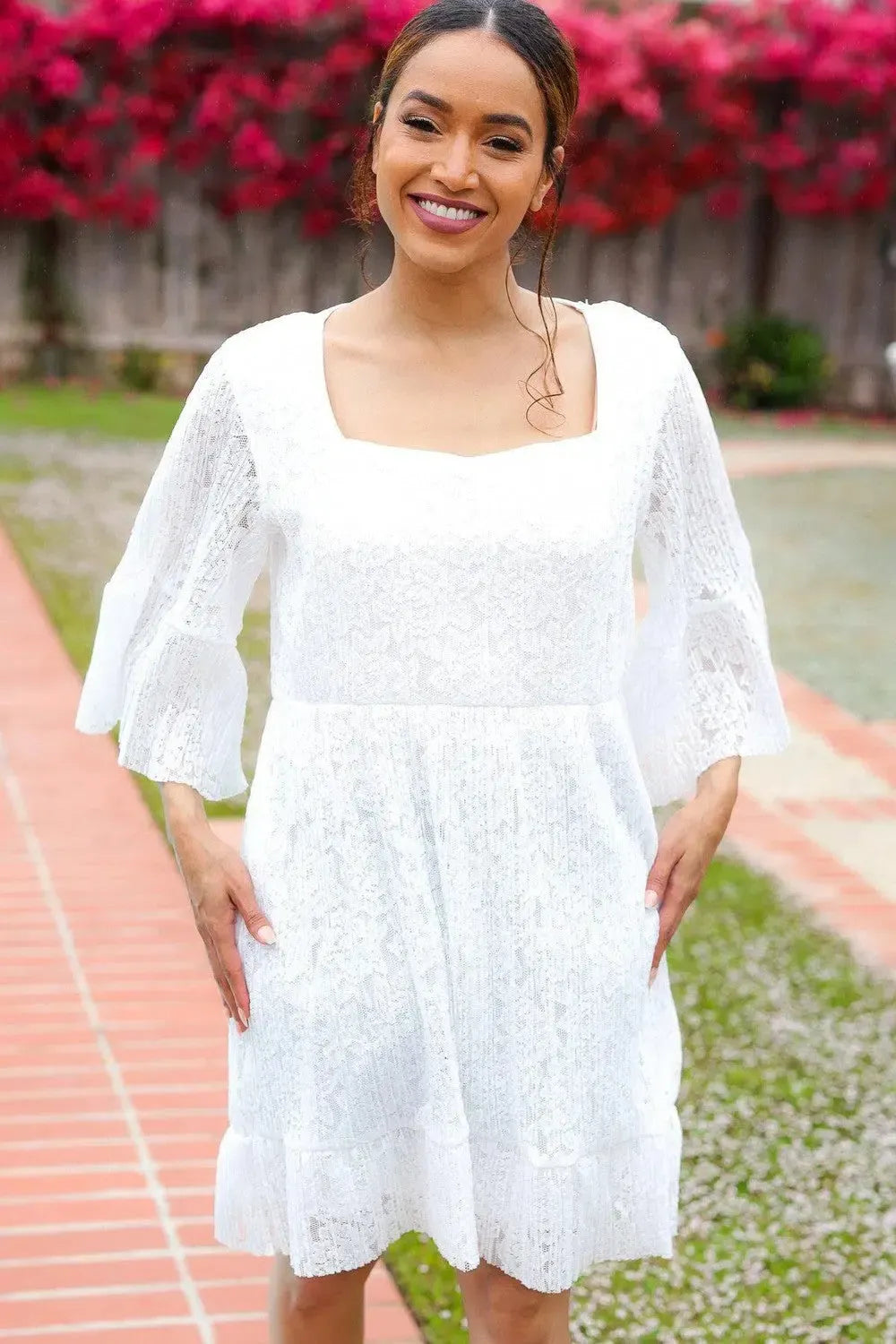 Timeless Grace: Diva Dreams White Lace Dress for Every Occasion-2024 Blow-Out Sale-Evelyns Fashion