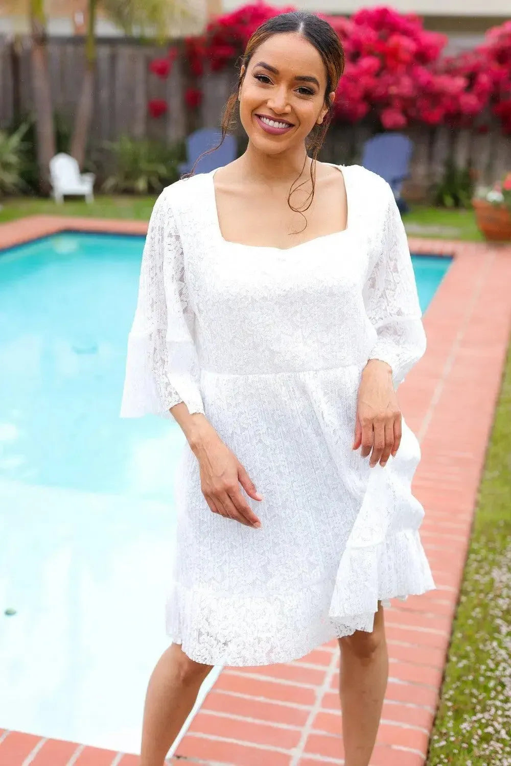 Timeless Grace: Diva Dreams White Lace Dress for Every Occasion-2024 Blow-Out Sale-Evelyns Fashion