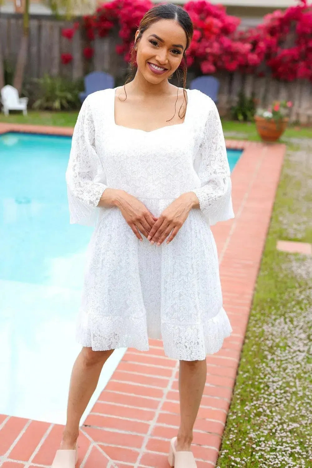 Timeless Grace: Diva Dreams White Lace Dress for Every Occasion-2024 Blow-Out Sale-Evelyns Fashion