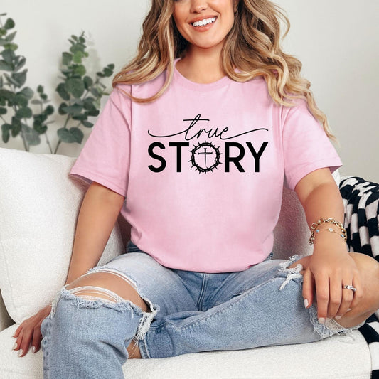 True Story Graphic Tee-Womens-Evelyns Fashion