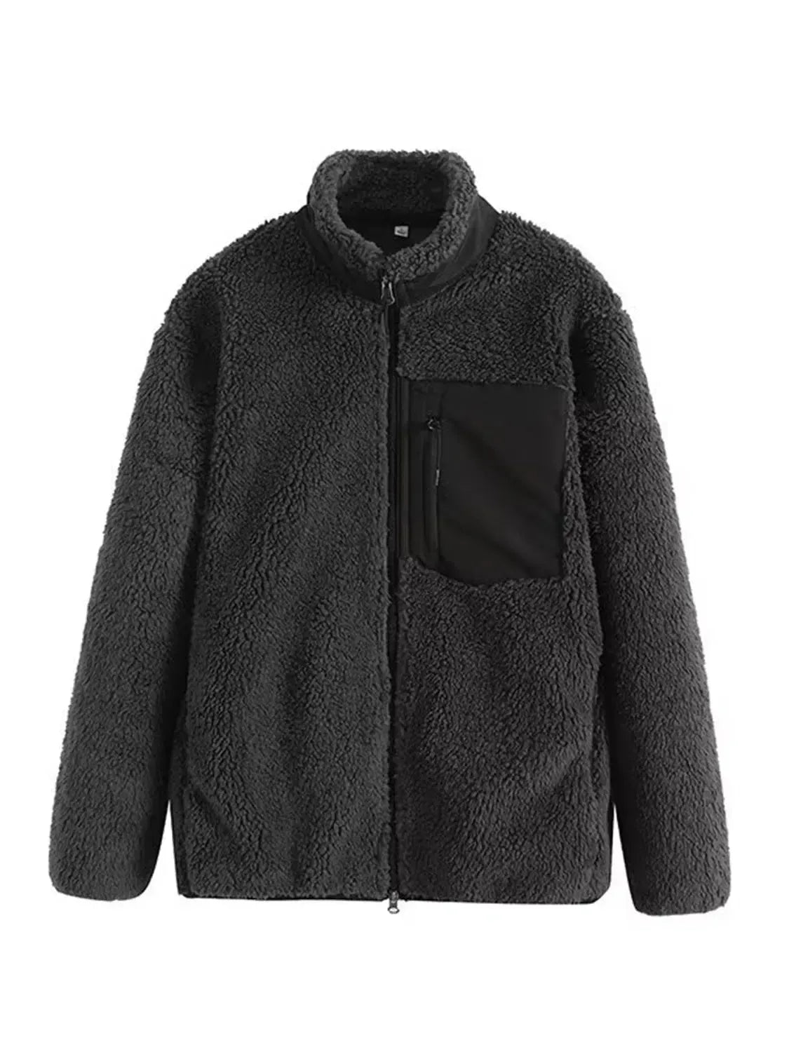 Ultimate Comfort: Zip Up Long Sleeve Plush Jacket-Apparel & Accessories-Evelyns Fashion
