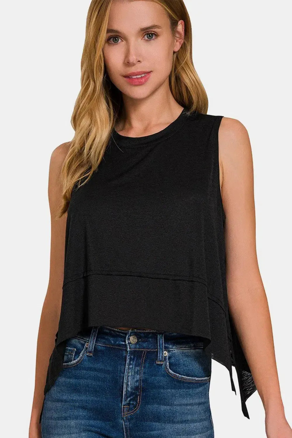 Unveiling the Zenana Seam Slit Tank: A Fashion Must-Have-Tank Tops-Evelyns Fashion