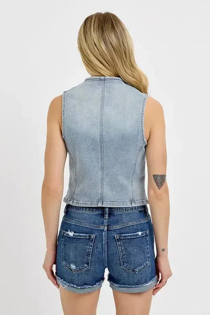 V-Neck Button Vest – Tailored, Versatile & Easy to Layer-vest-Evelyns Fashion